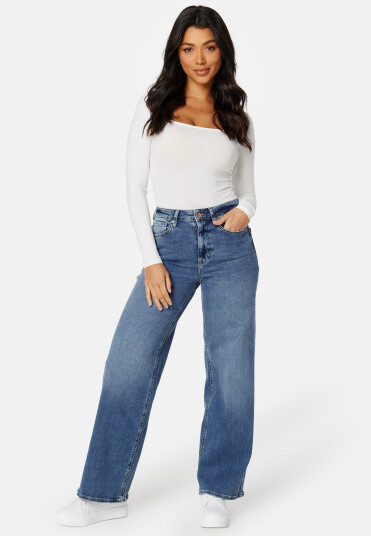 ONLY Madison Blush HW Wide Denim Medium Blue Denim S/32