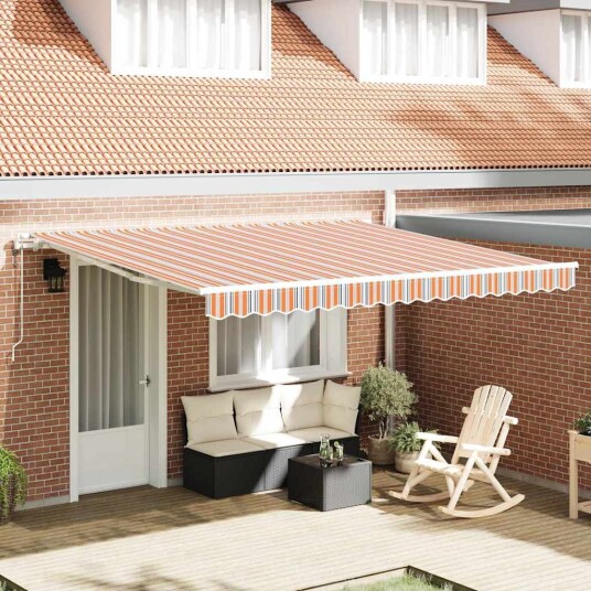 Automatisk Uttrekkbar Markise Multicolor Stripe 400x350 cm