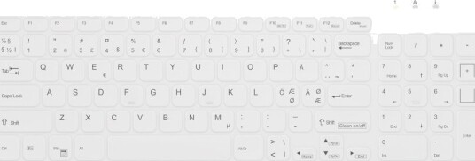 Active Key Quickclean Compact IP65 Tastatur Trådløs White AK C7012F FUS W/NOR