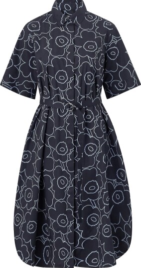 Marimekko Popliini Piirto Unikko Blå