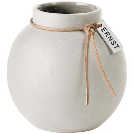 Rund Vase steingods 10 cm - hvit Rund Vase steingods 10 cm - hvit
