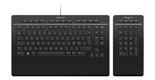 3Dconnexion Pro Tastatur med Numpad - Nordisk Layout - Trådløs & Kablet - Svart