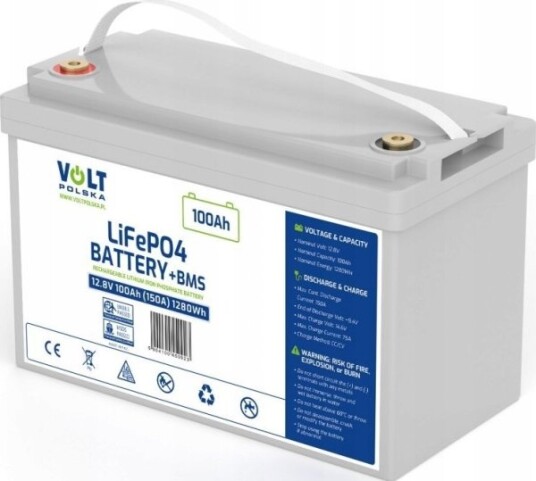 AZO Digital LiFePO4 Batteri 12.8V 100Ah BMS Bluetooth