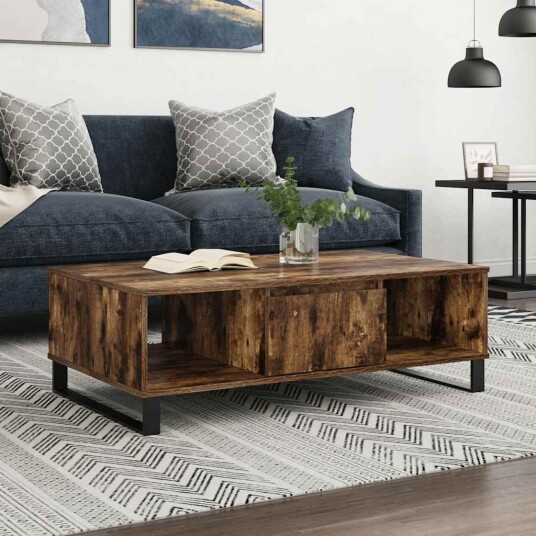 Salongbord røkt eik 104x60x35 cm konstruert tre 8720845439057