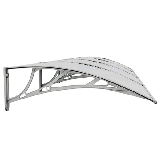 vidaXL Skjermtak grå og gjennomsiktig 350x80 cm polykarbonat