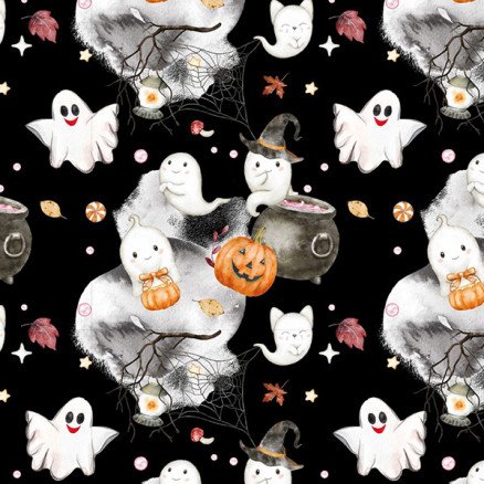 Balsløw Bomullspoplin Stoff 150cm 069 Halloween trykk