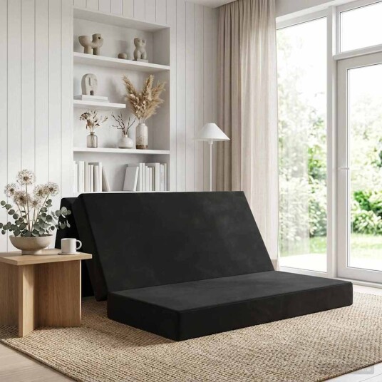 vidaXL Sammenleggbar sofabed 140 x 67 x 45 cm Svart vidaXL Sammenleggbar sofabed 140 x 67 x 45 cm Svart