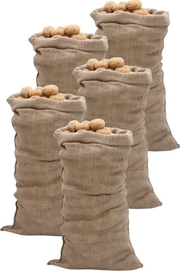  Jutesekker 5 stk 65x135 cm 100% jute 220 gsm 155779