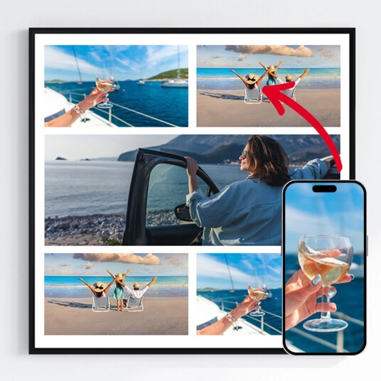 'Personlige Plakater – Last opp dine egne bilder – 5 Bilder Kvadrat'