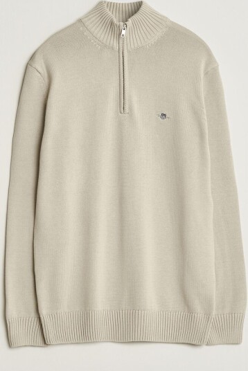 Gant Casual Cotton Knitted Half Zip Clay Beige