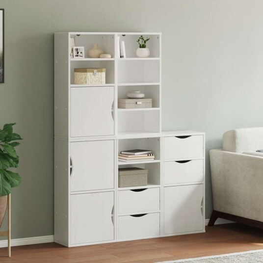 Sideskap 5 stk ODDA hvit 40x24x79 cm heltre furu