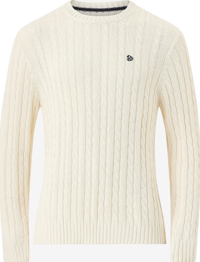 Superdry   Genser Cotton Cable Knit Crew   Beige