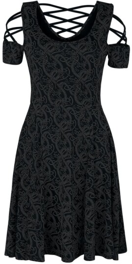 Black Premium by EMP Kort kjole Kjole med Snøring og Keltisk Stil Print S til 5XL Damer svart