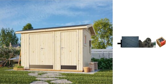 Redskapsbod Palmako Olaf 13,5 m2 med Shingel Papp og Spiker Redskapsbod Palmako Olaf 13,5 m2 med Shingel Papp og Spiker