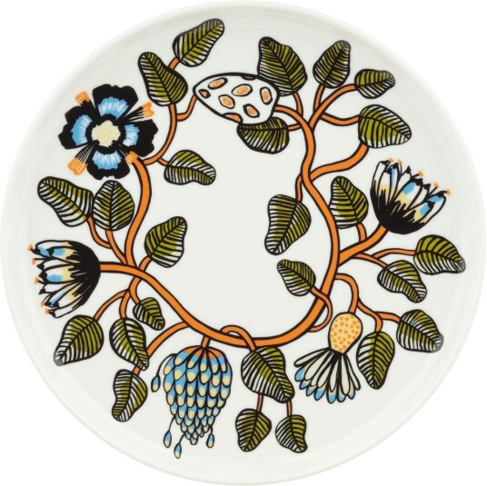 Marimekko Tiara tallerken Ø25 cm White warm orange green Marimekko Tiara tallerken Ø25 cm White warm orange green