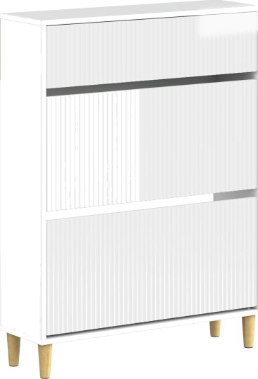vidaXL Sko Skap ARNHEM 78 x 24 x 103 cm Konstruert tre Høgglans hvit