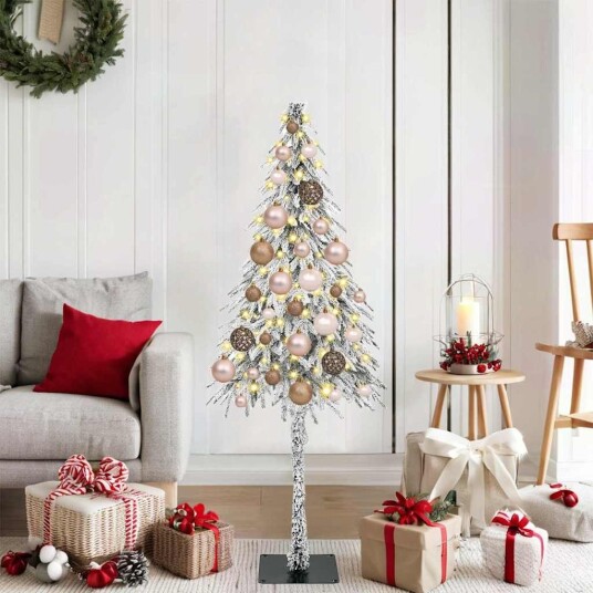  Juletre med 150 LED med stativ Hvit 120 cm PE og stål
