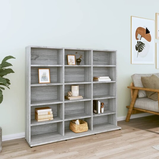 CD skap grå sonoma 100x23x89,5 cm konstruert tre CD skap grå sonoma 100x23x89,5 cm konstruert tre