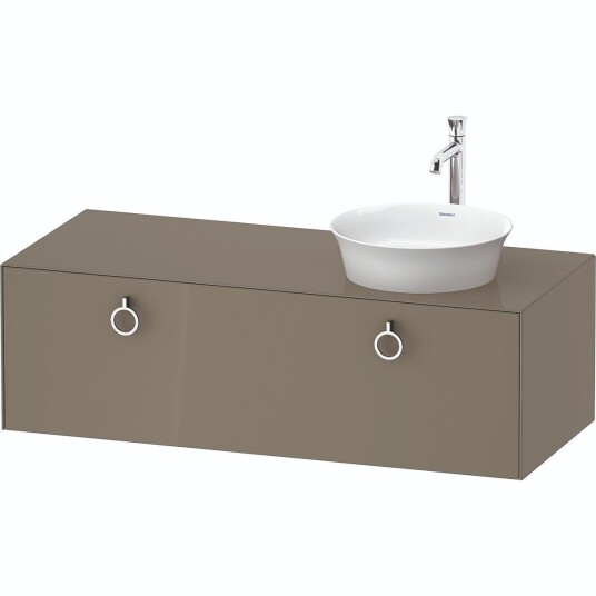 Duravit White Tulip Servantskap 1 skuff 130x55x40,8 cm Stengrå Høyglans
