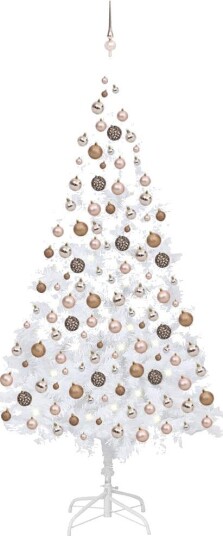 vidaXL Kunstig juletre med LED og kulesett 240 cm hvit