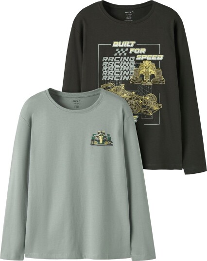 Name It Gensere 2 pack NkmVictor Peat/Green Miljø Name It 4 år (104) Genser Armygrønn Grå Grønn