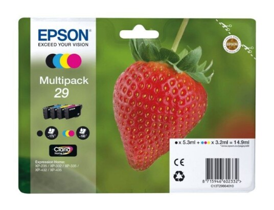 Epson T29 blekkpatron, 4-pk.