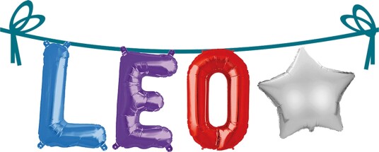 Ballonggirlander Folie Navn - Leo
