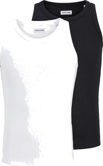 Jack & Jones Jjeorganic Rib Tank Top 2Pk Mp Black L