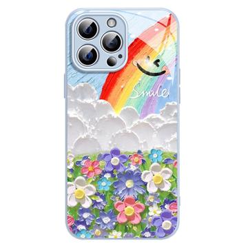 iPhone 12/12 Pro Smil og Regnbue Hybrid-deksel Blå