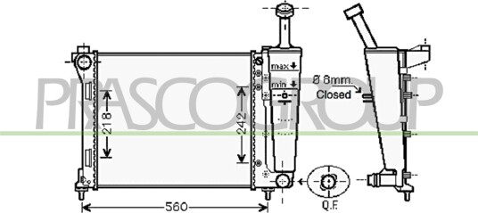 PRASCO LA004R002 Radiator motorkjøling