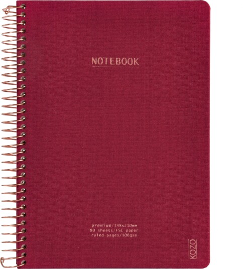 Kozo Notatbok M/spiral Premium A5 Berry Kozo Notatbok M/spiral Premium A5 Berry