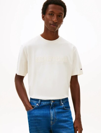Tommy Hilfiger Mix Media Graphic Tee Cream L Tommy Hilfiger Mix Media Graphic Tee Cream L
