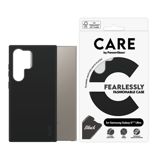 PanzerGlass CARE Fashionabel Mobildeksel Svart for Samsung Galaxy S25 Ultra PanzerGlass CARE Fashionabel Mobildeksel Svart for Samsung Galaxy S25 Ultra