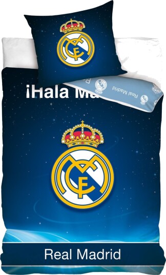Licens Fotball sengetøy 100% bomull Barnesengetøy 140x200 cm Real Madrid sengetøy Hala Madrid