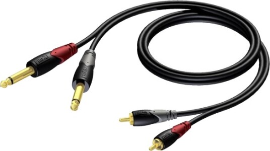 Procab Jack-Kabel 6,3 Mm X2 Rca Cinch X2 3 M Svart Cla631/3