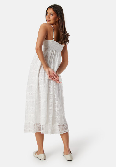 Bubbleroom Occasion Lace Strap Midi Dress White 38