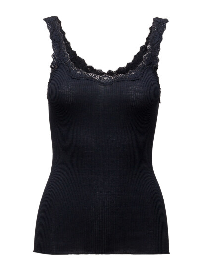 Rosemunde Rwbabette Silk Sl Deep Back Lace To - Navy - XS Rosemunde Rwbabette Silk Sl Deep Back Lace To - Navy - XS