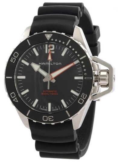Hamilton Herreklokke H77825330 Khaki Navy Sort/Gummi Ø46 mm Hamilton Herreklokke H77825330 Khaki Navy Sort/Gummi Ø46 mm