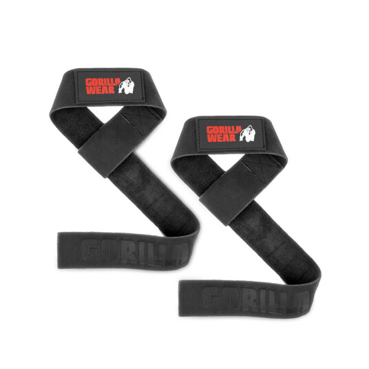 Leather Lifting Straps, black, Gorilla Wear Leather Lifting Straps, black, Gorilla Wear