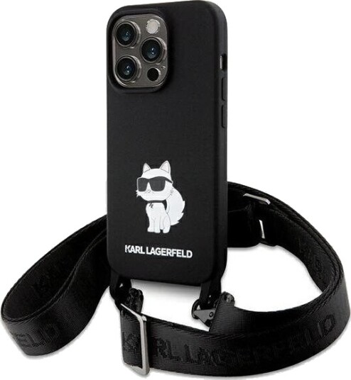 Karl Lagerfeld iPhone 15 Pro Max 6,7" Hardcase Silikon Crossbody Svart Choupette