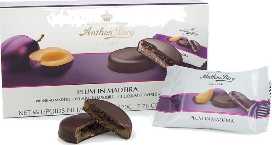 Anthon Berg Plum in Madeira Sjokoladedekket Marsipan og Plommefyll 220 gram