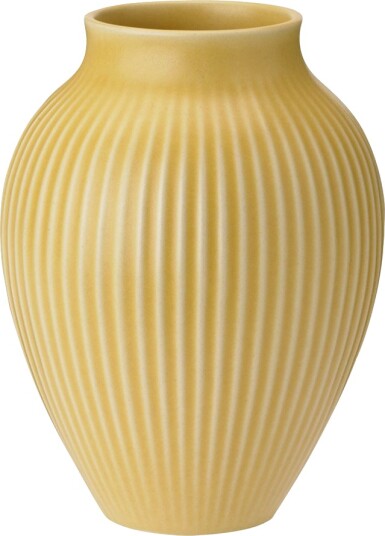 Knabstrup Keramik Ripple vase 27 cm gul Knabstrup Keramik Ripple vase 27 cm gul