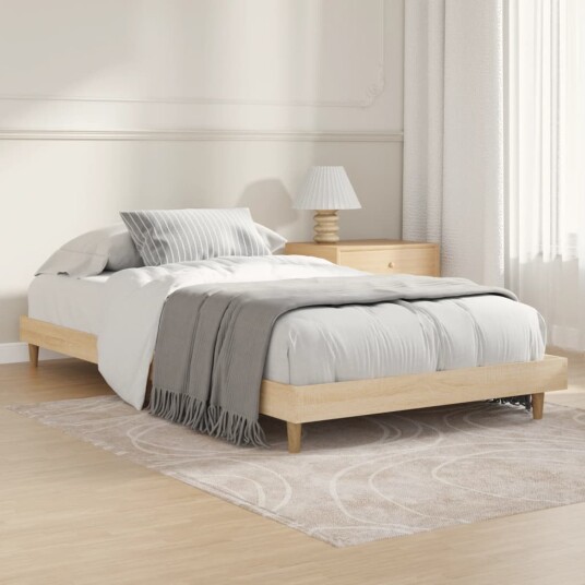 vidaXL Sengeramme sonoma eik 90x200 cm konstruert tre 8720845795498