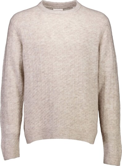Lindbergh Jacquard Knitted O Neck L/D Sweater Beige XL Lindbergh Jacquard Knitted O Neck L/D Sweater Beige XL