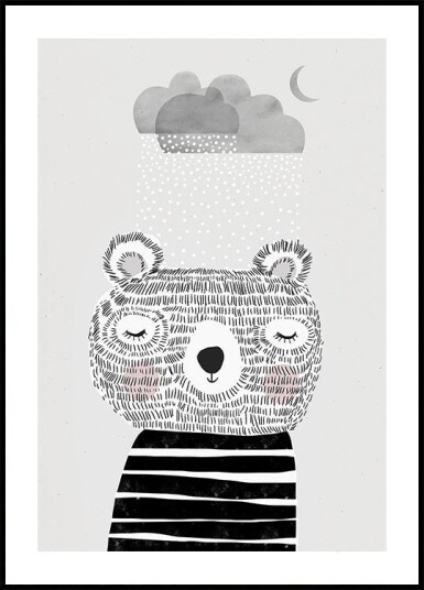 Dreamy Bear Clouds Plakat / 30x40cm