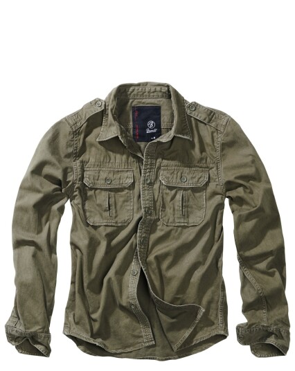 Brandit Vintage Langermet Uniformsskjorte Grønn Oliven
