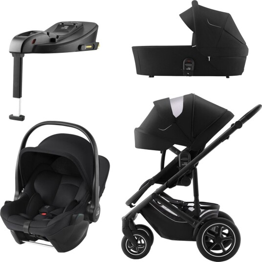 Britax Römer Komplett Barnevogn Smile 5Z Galaxy Black + Baby Safe Core + Base Core