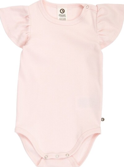 Müsli Body k/e   Rib   Cozy Meg Frill   Primrose   Müsli   74   Kortermet body   Rosa