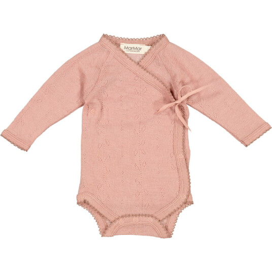 Marmar Belita newborn body wool pointelle – burnt rose 68