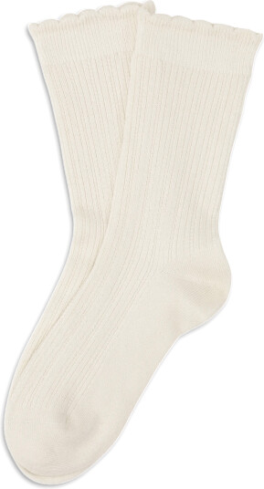 SUI AVA Silk Cable Socks Cream 37 41